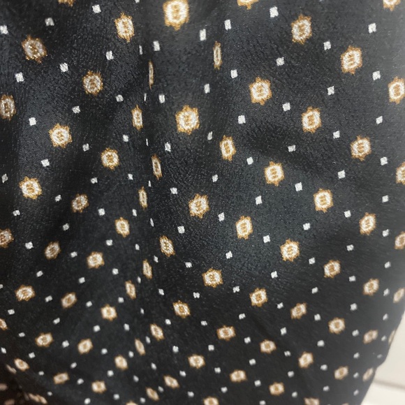 H&M Black Silky Woven Elastic Waist Pull On Gold Club Print Pants Size 4 $30 - Picture 7 of 12